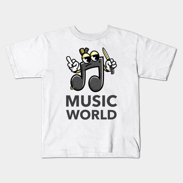 Music World Kids T-Shirt by Jitesh Kundra